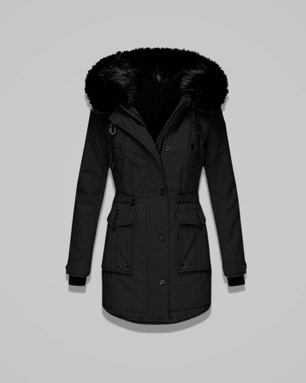 Amaris – Women’s Waterproof Quilted Winter Coat with Hood and Faux Fur Trim