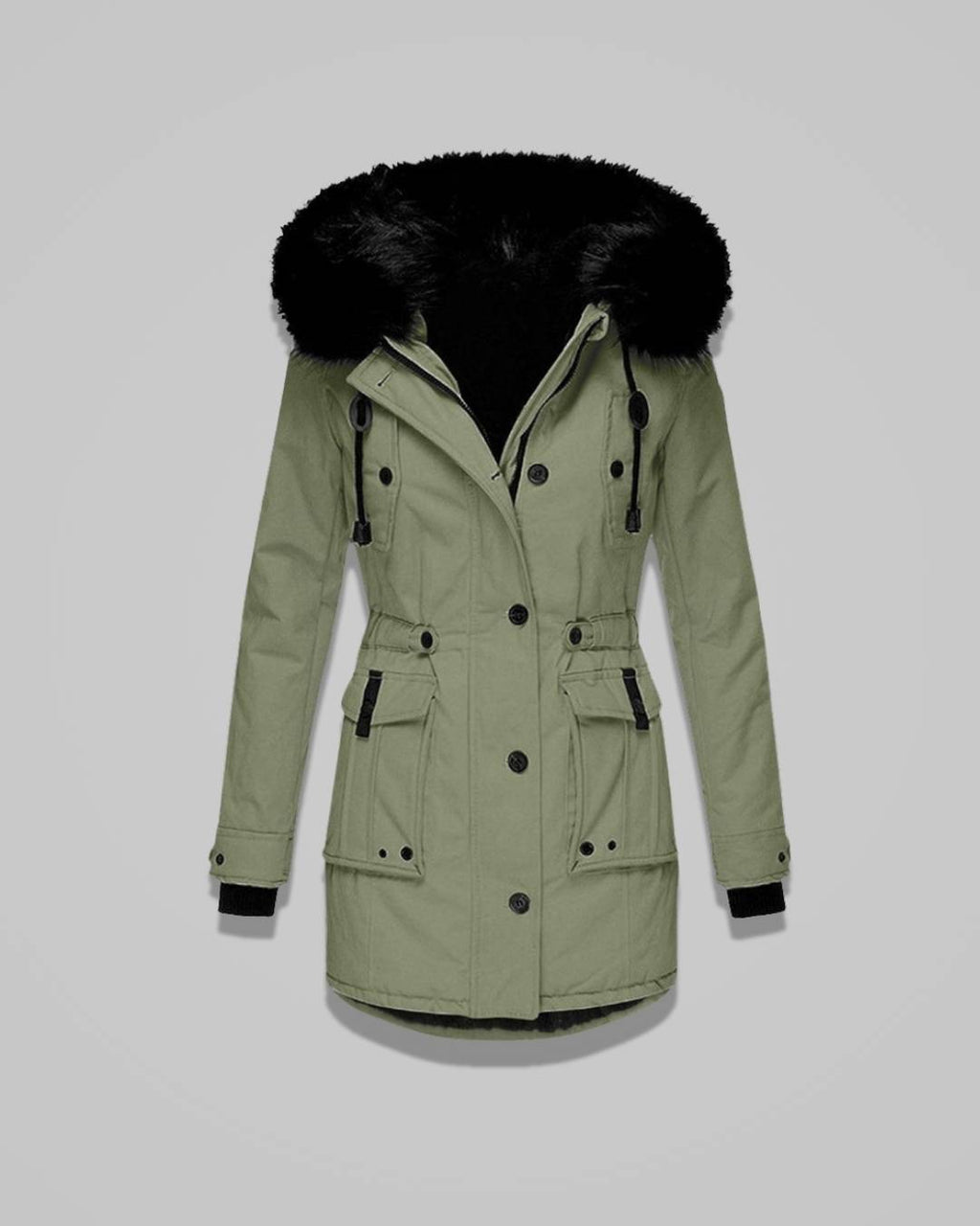 Amaris – Women’s Waterproof Quilted Winter Coat with Hood and Faux Fur Trim