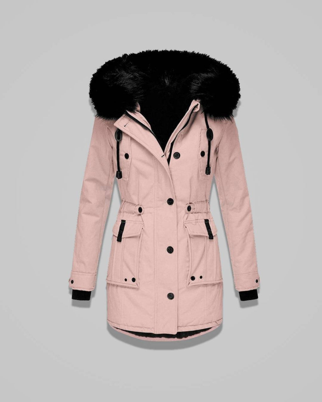 Amaris – Women’s Waterproof Quilted Winter Coat with Hood and Faux Fur Trim