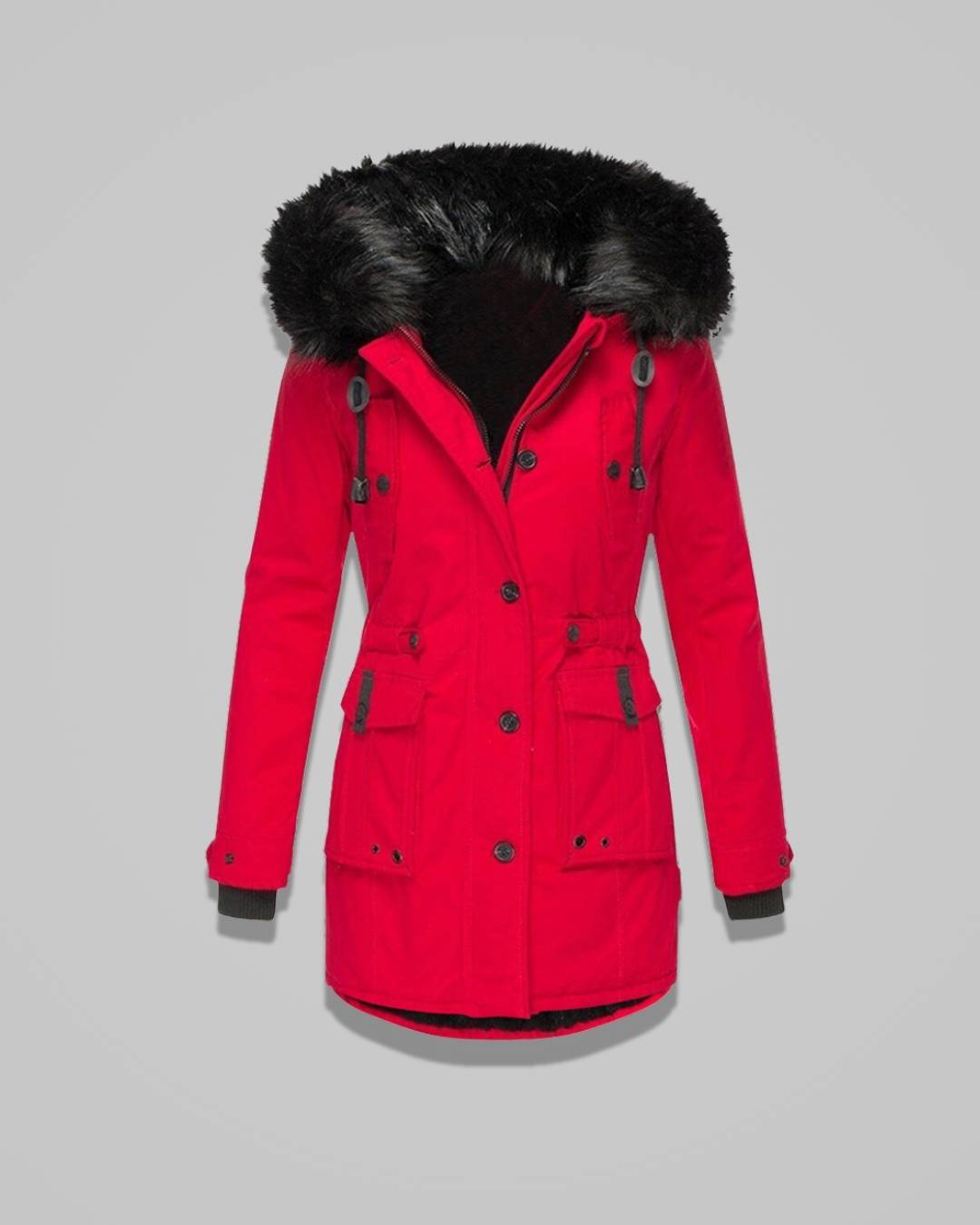 Amaris – Women’s Waterproof Quilted Winter Coat with Hood and Faux Fur Trim