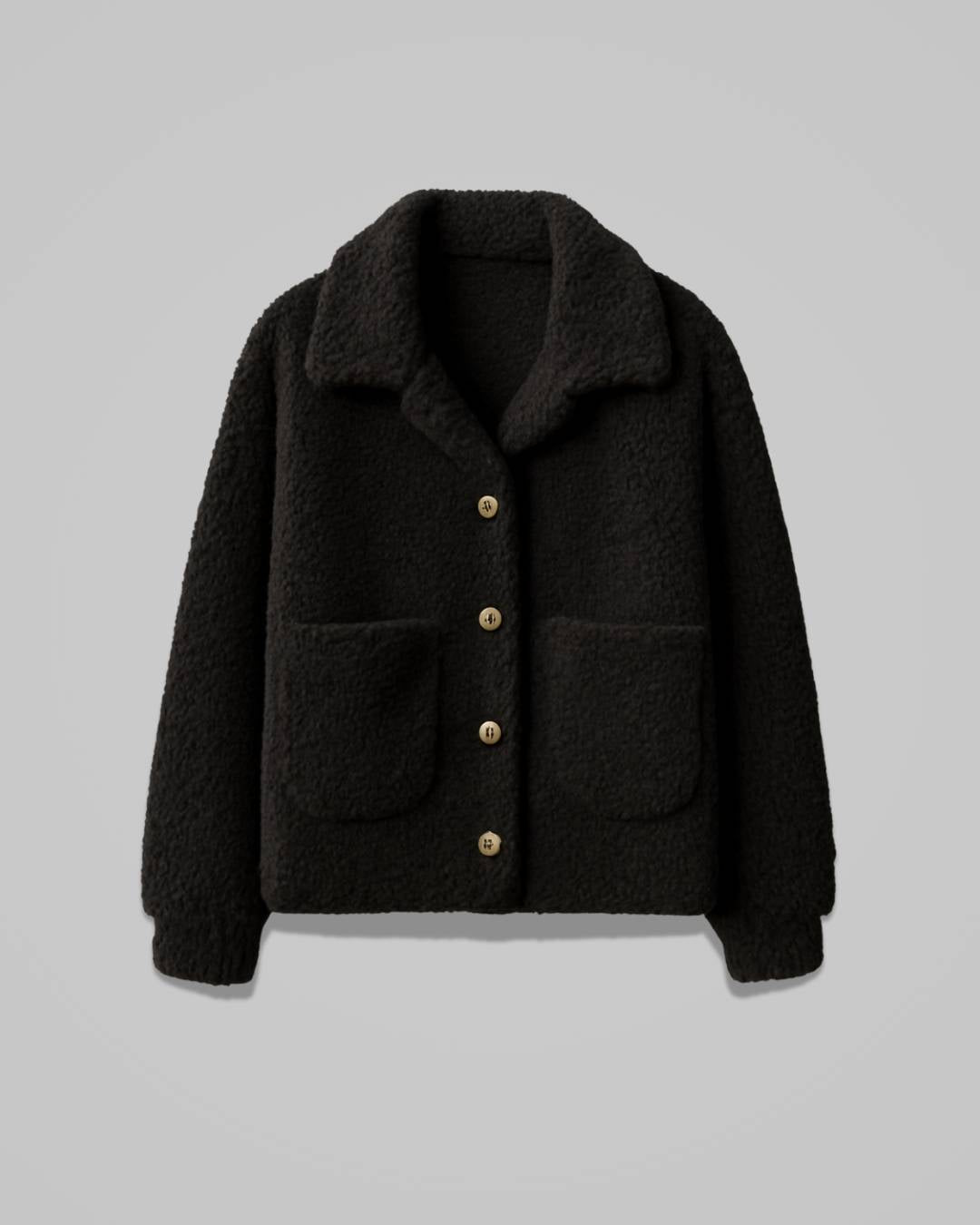 Callista – Women’s Teddy Fleece Button Jacket with Cozy Oversized Feel