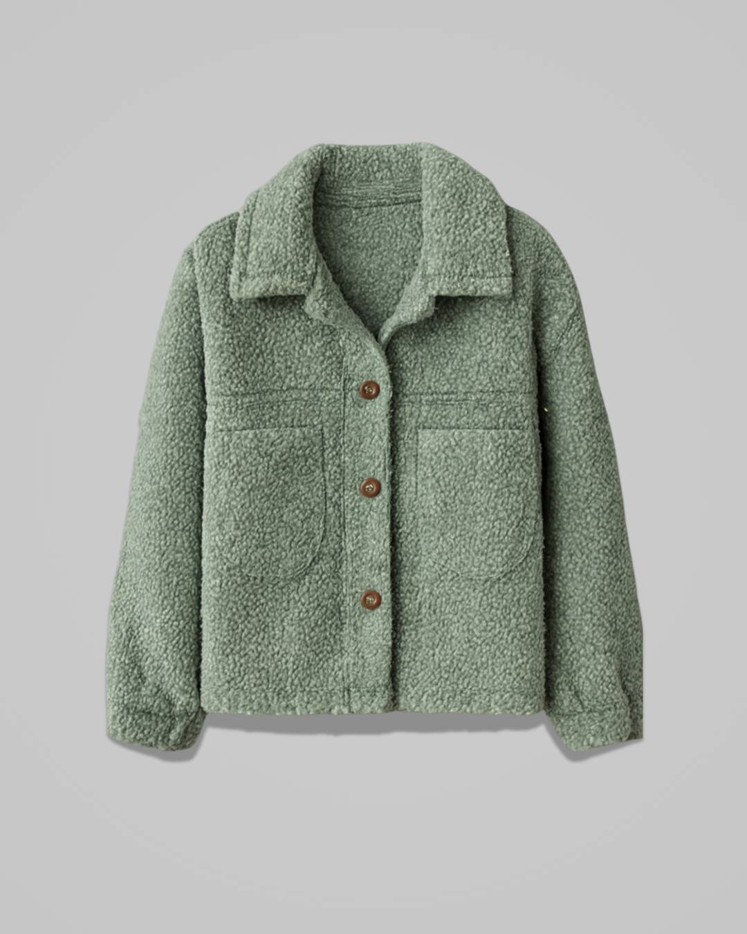 Callista – Women’s Teddy Fleece Button Jacket with Cozy Oversized Feel