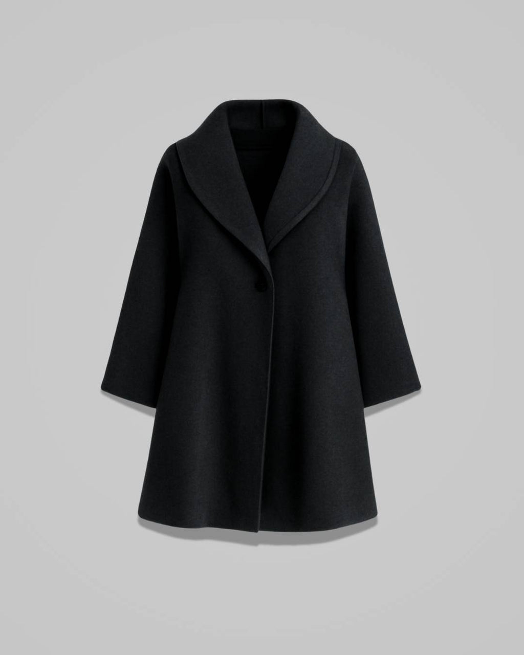 Celine – Women’s Wool-Blend Coat with Wide Collar and Tailored Shape
