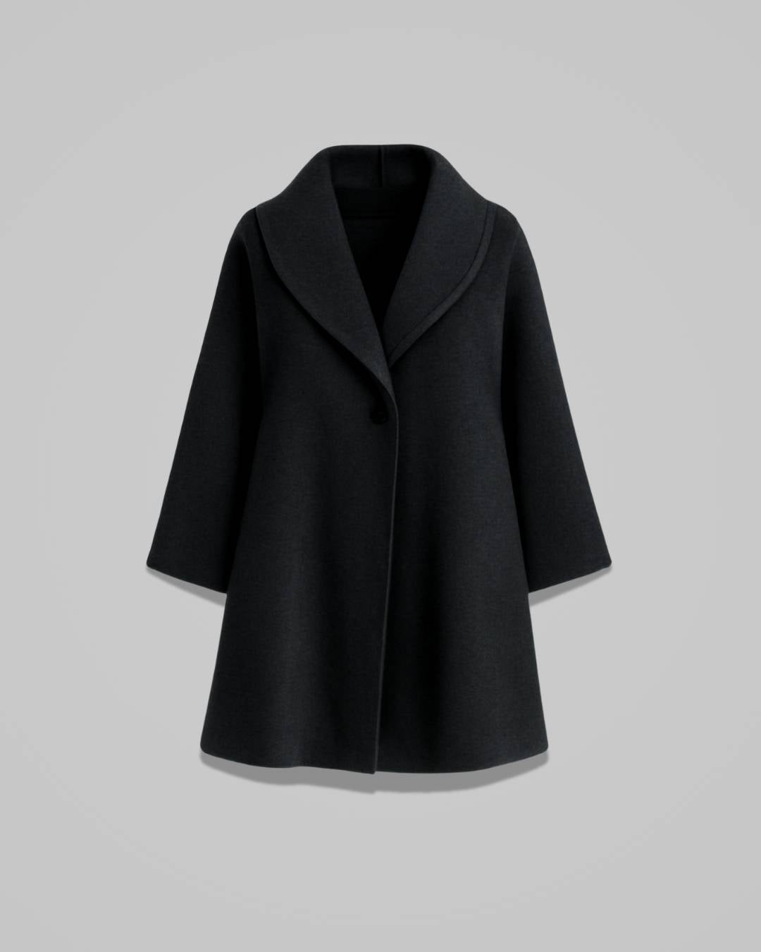 Celine – Women’s Wool-Blend Coat with Wide Collar and Tailored Shape