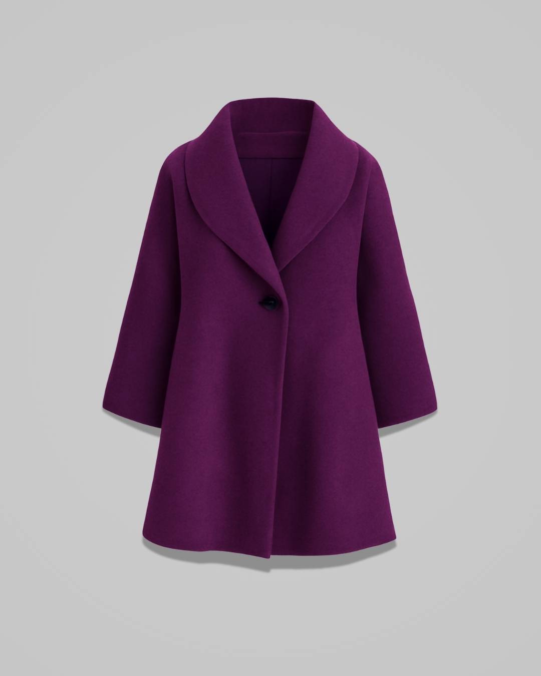Celine – Women’s Wool-Blend Coat with Wide Collar and Tailored Shape