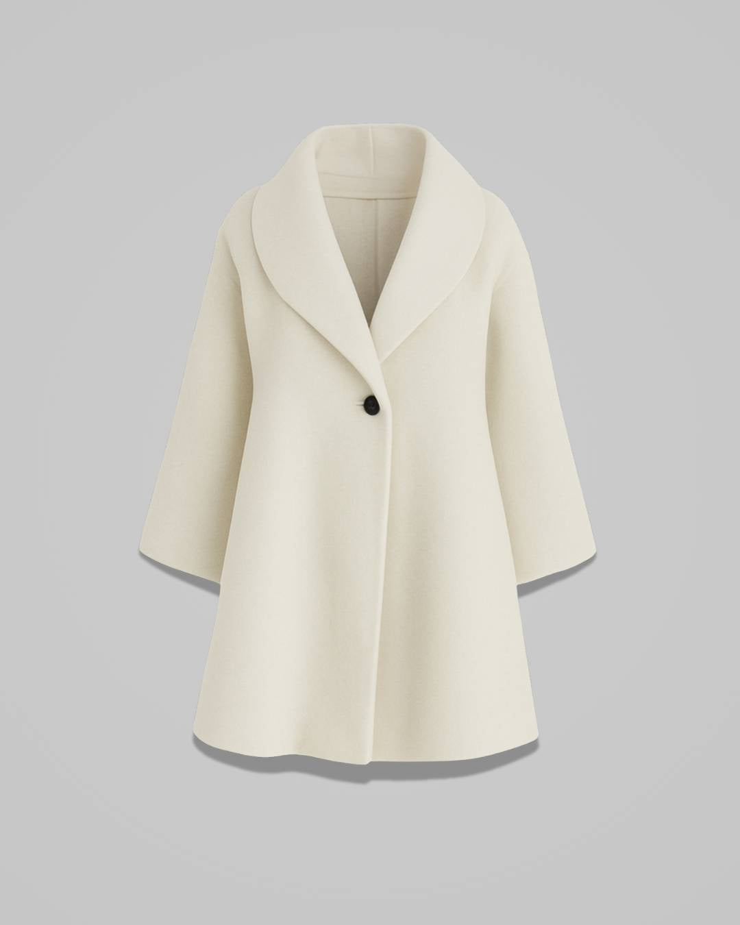 Celine – Women’s Wool-Blend Coat with Wide Collar and Tailored Shape