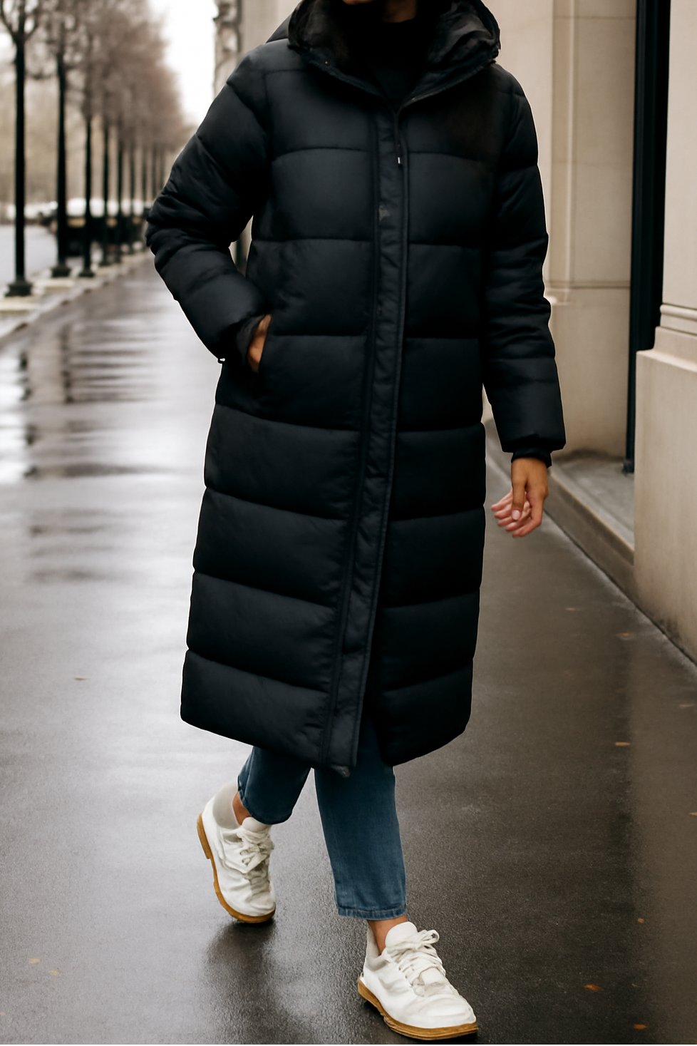 Amira – Women’s Long Windproof Winter Parka with Hood and Soft Lining