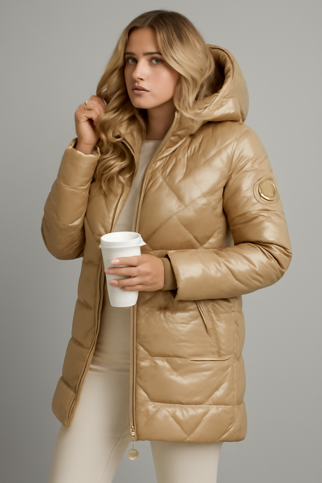 Amara – Women’s Hooded Cotton Winter Jacket with Light Padding