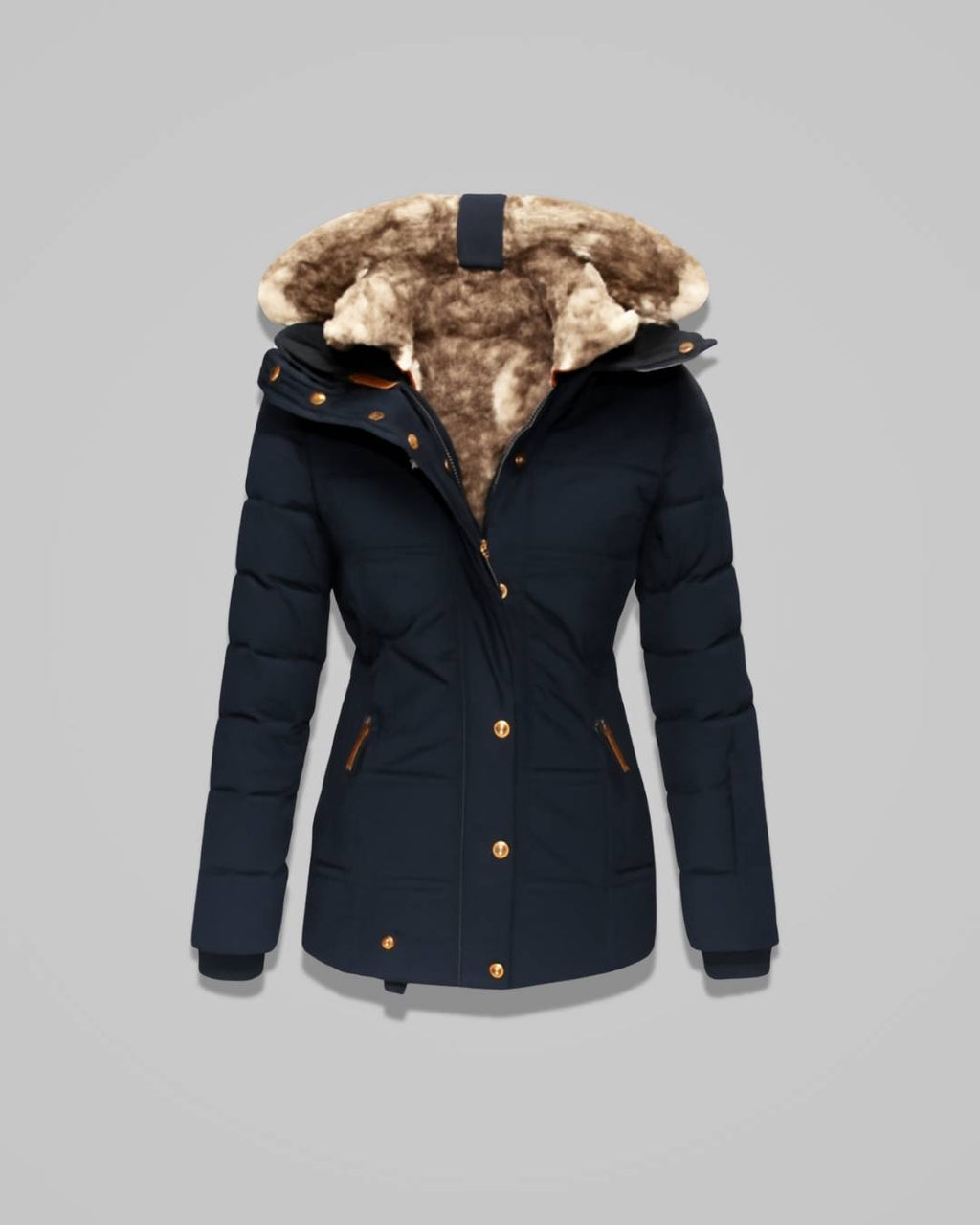 Elodie – Women’s Cotton Winter Jacket with Hood and Shaped Fit