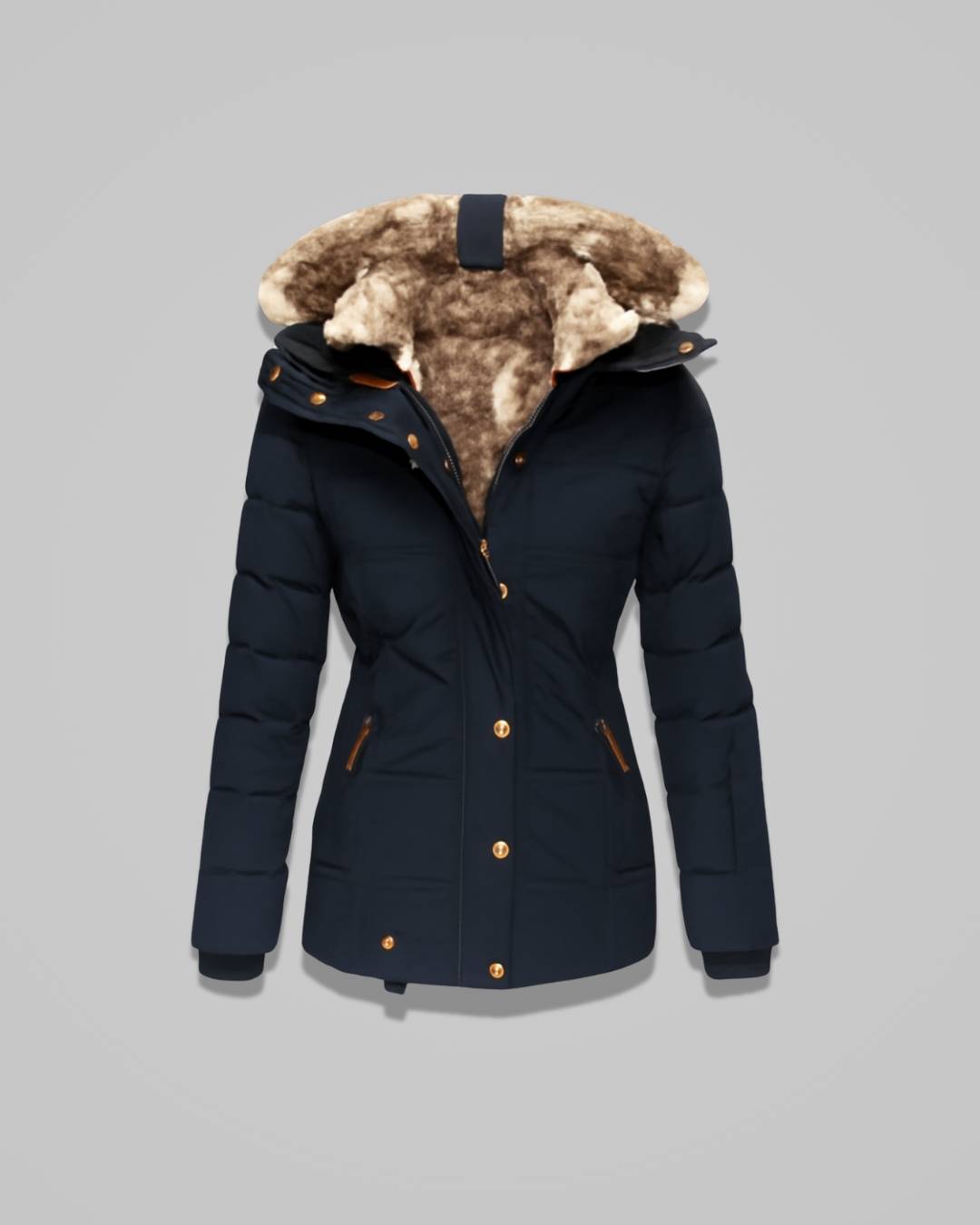 Elodie – Women’s Cotton Winter Jacket with Hood and Shaped Fit