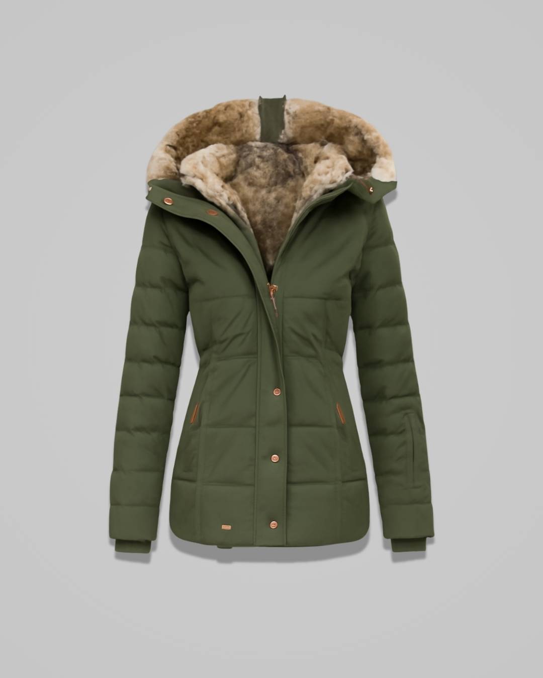 Elodie – Women’s Cotton Winter Jacket with Hood and Shaped Fit