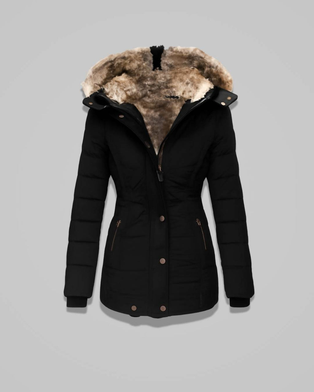 Elodie – Women’s Cotton Winter Jacket with Hood and Shaped Fit