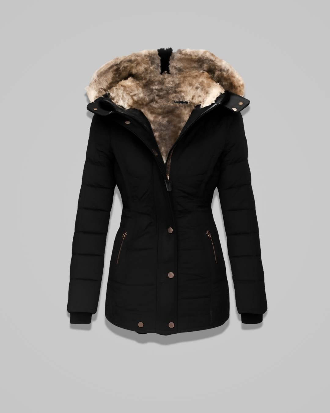 Elodie – Women’s Cotton Winter Jacket with Hood and Shaped Fit