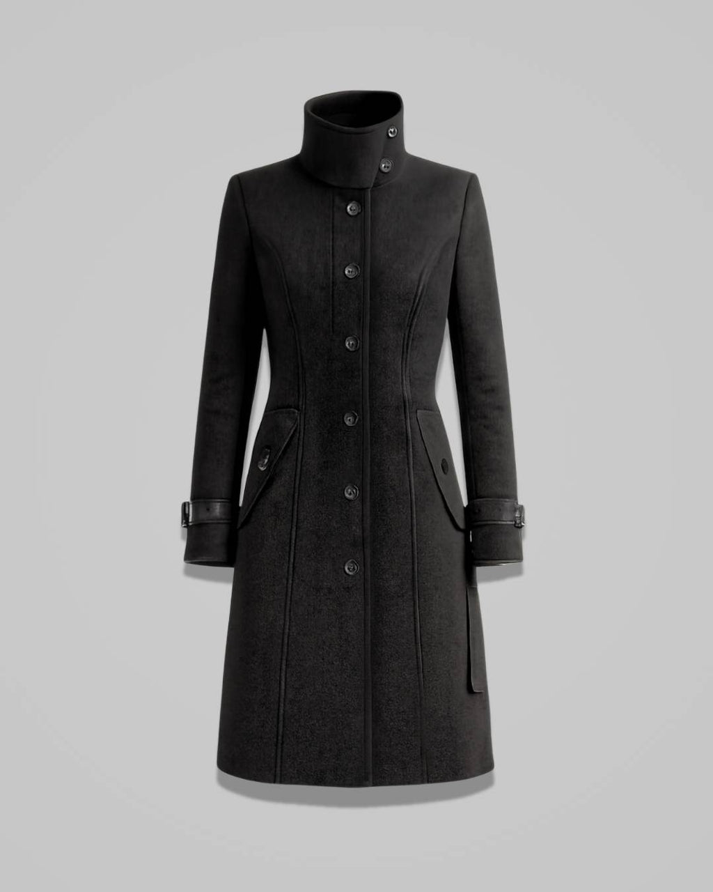 Eveline – Women’s Classic Winter Coat with Belt and Double-Breasted Design
