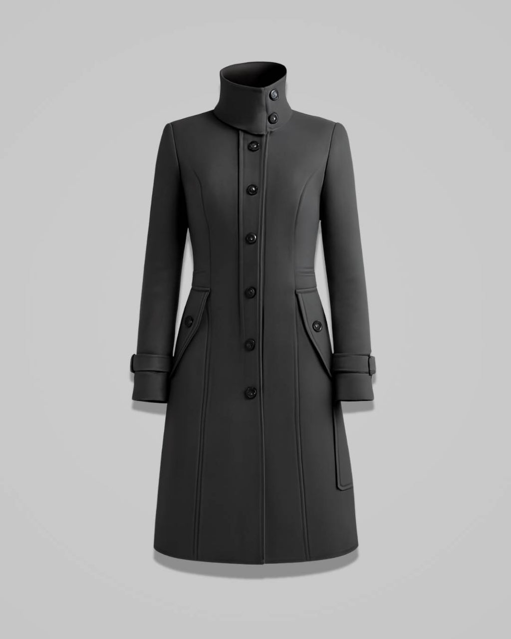 Eveline – Women’s Classic Winter Coat with Belt and Double-Breasted Design