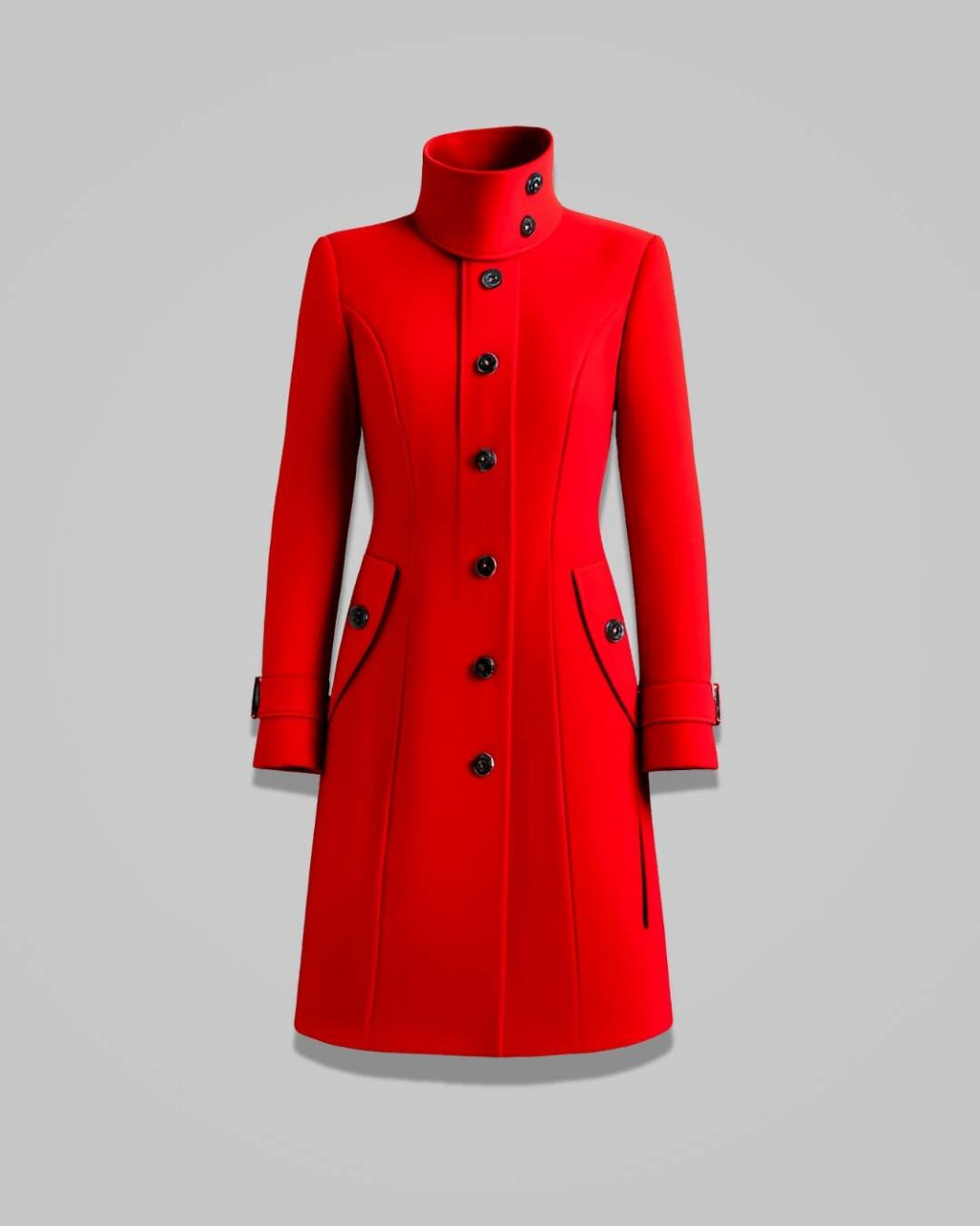 Eveline – Women’s Classic Winter Coat with Belt and Double-Breasted Design