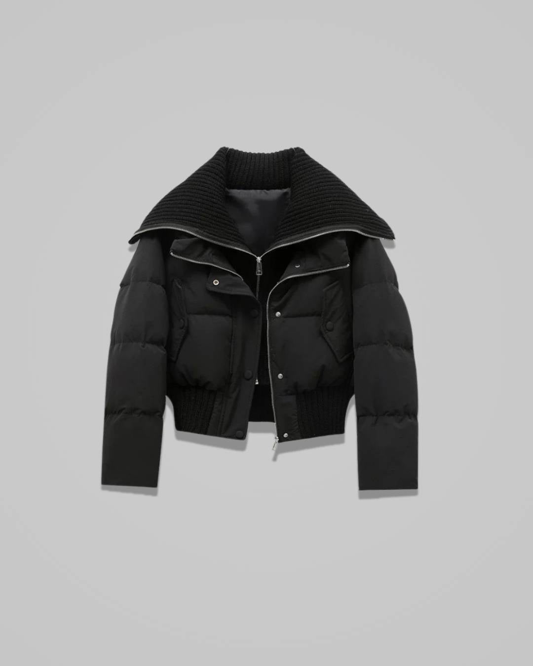 Livia – Women’s Oversized Puffer Jacket with High Collar and Zip Closure