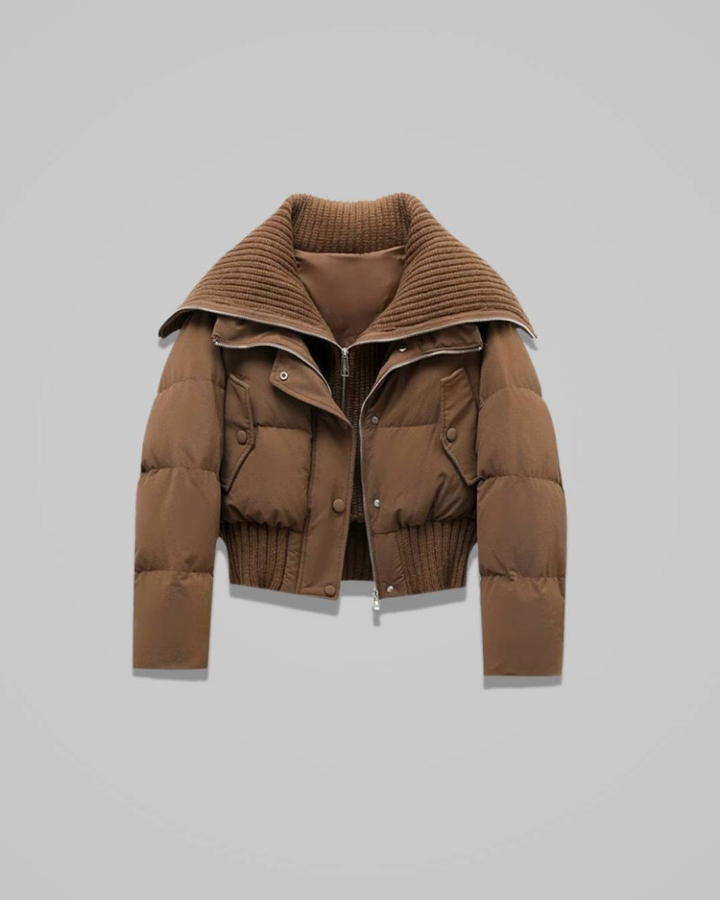 Livia – Women’s Oversized Puffer Jacket with High Collar and Zip Closure