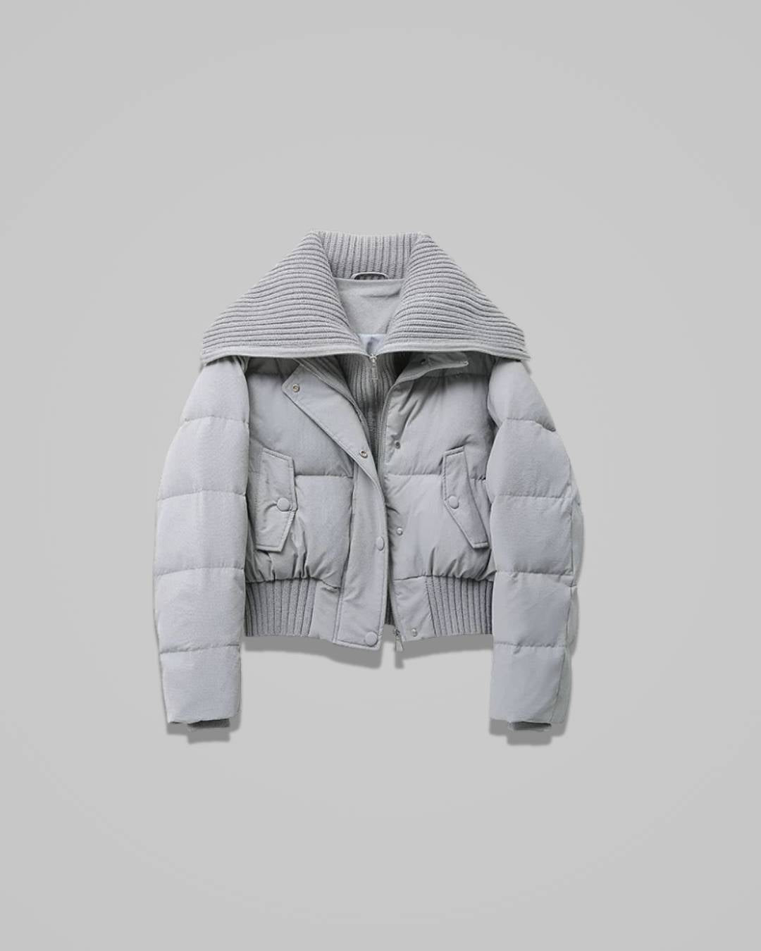 Livia – Women’s Oversized Puffer Jacket with High Collar and Zip Closure