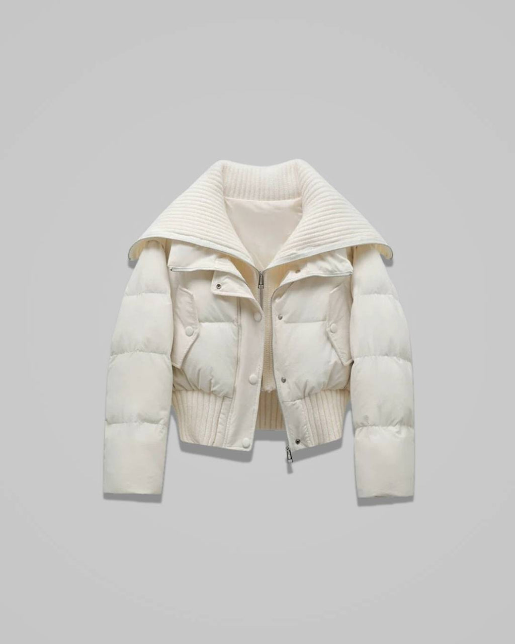 Livia – Women’s Oversized Puffer Jacket with High Collar and Zip Closure