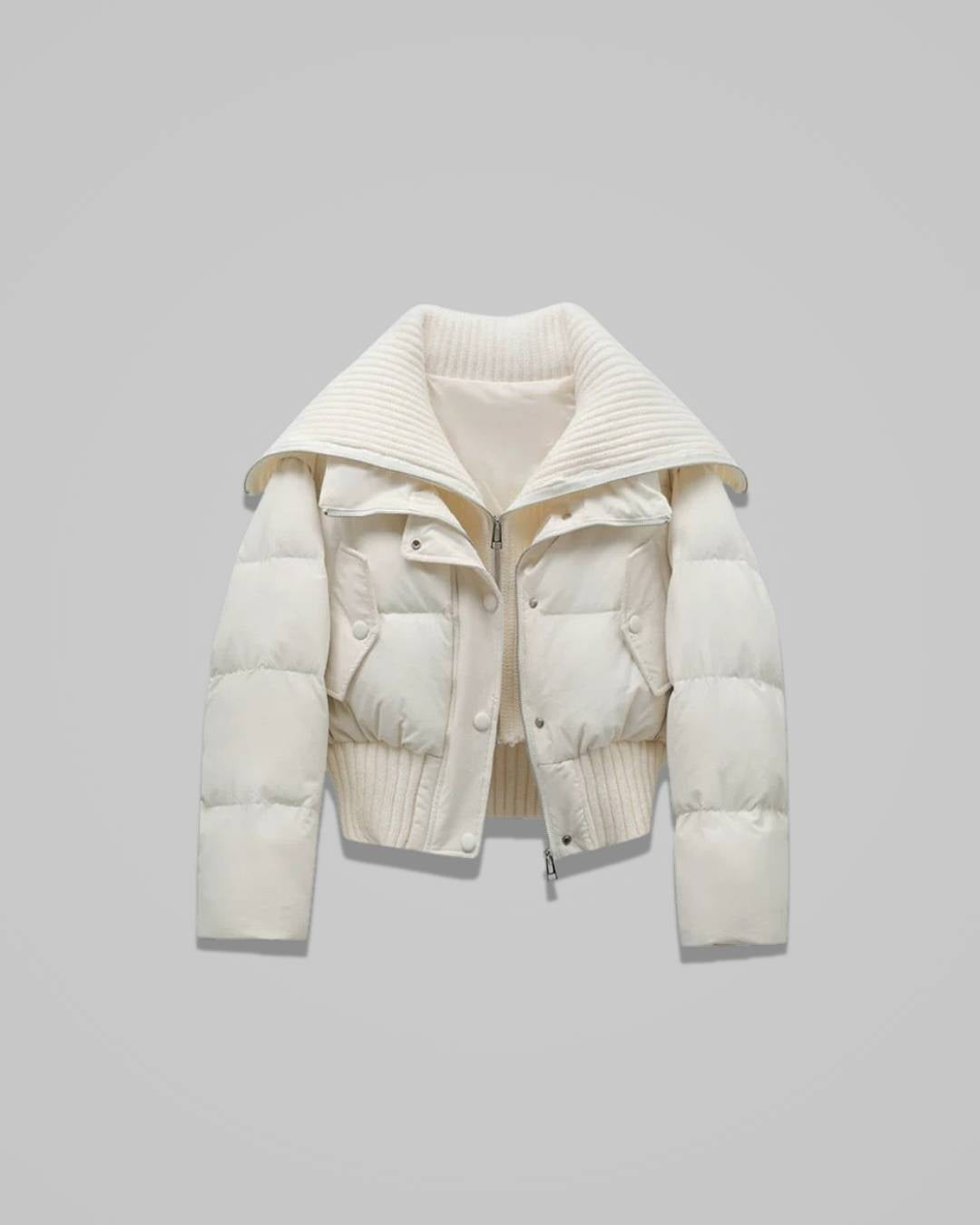 Livia – Women’s Oversized Puffer Jacket with High Collar and Zip Closure