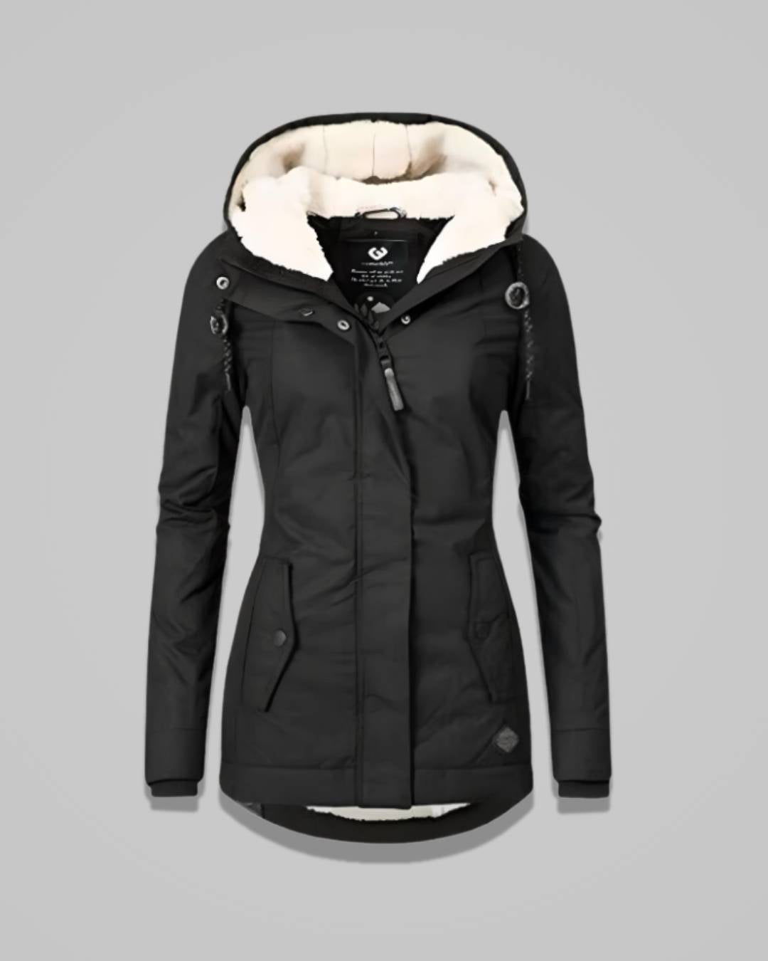 Mirelle – Women’s Long Waterproof Winter Coat with Hood and Insulated Lining